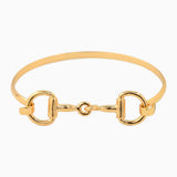 Western Double Horsebit Hook Bangle Bracelet | Gold