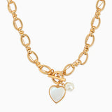 Glossy Heart Twist Chain Toggle Necklace