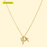 Dainty Faith Triple Charm Cross Necklace