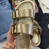 Gold Slide Sandals | MIA