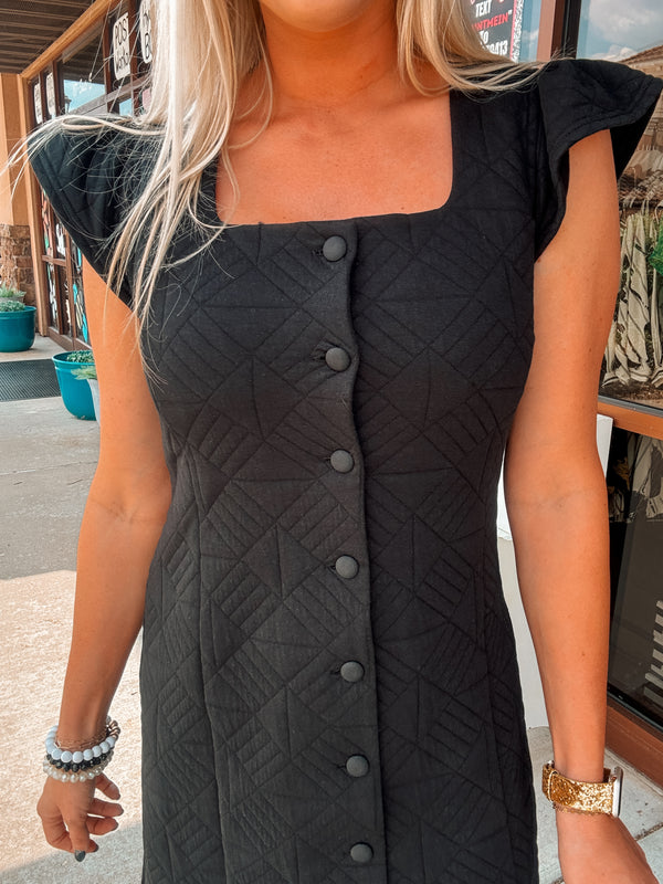 Black Quilted Dress