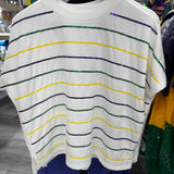 Down the Parade Line | Mardi Gras Sequin Stripe Dolman Sleeve Top