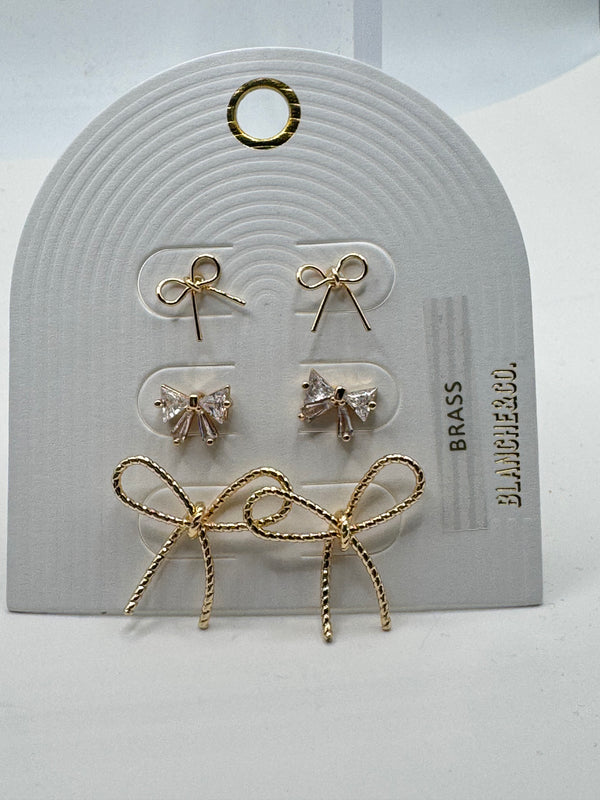 Bow Trio Earring Set