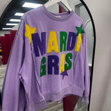 Mardi Gras Patchwork Sweatshirt with Stars