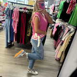 The Hanna High Rise Crop Cargo Denim