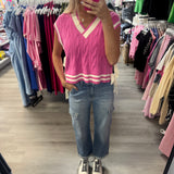 The Hanna High Rise Crop Cargo Denim
