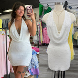 All Eyes on Me Pearl Cowl Neck Dress