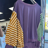 Mardi Gras Striped Pullover