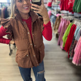 Puff Ruffle Corduroy Vest