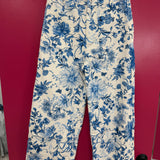 Blue and White Floral Pants