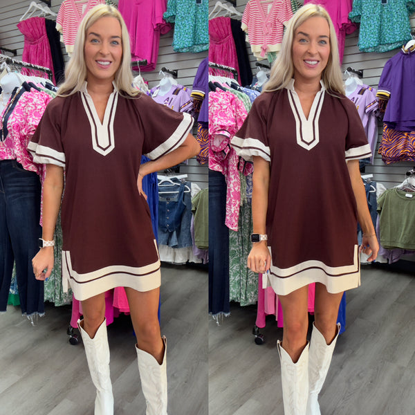 Beautiful Thoughts Dress - Brown