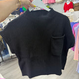 Fall In Love Cropped Sweater Top - black