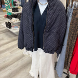 Navy and White Puff Jacket