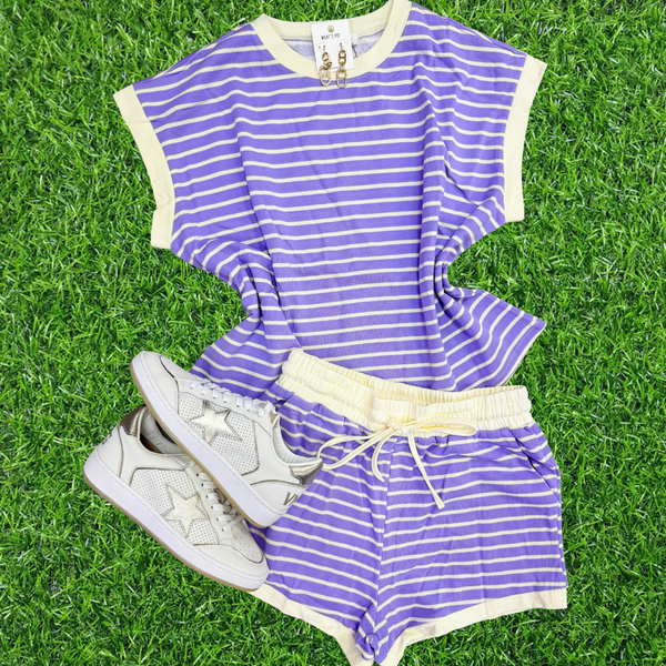 Seen in Stripes Set - Lilac