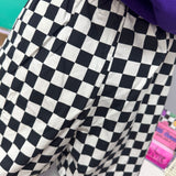 Black White Checkered Boxer Shorts | LULU MAC