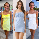 Gathered Bust Square Neck Smocked Back Dress | FINAL SALE
