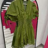 See You Smile Zip Dress Olive