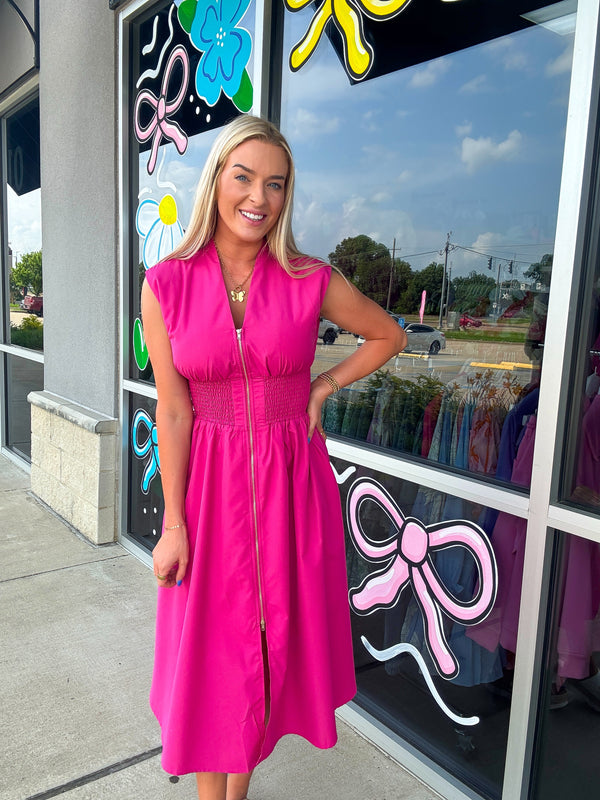 Hear Me Out Midi Zipper Dress