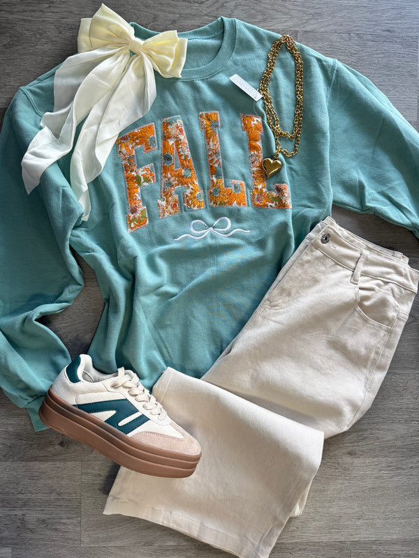 Pumpkin Fall Bow Coquette Sweatshirt