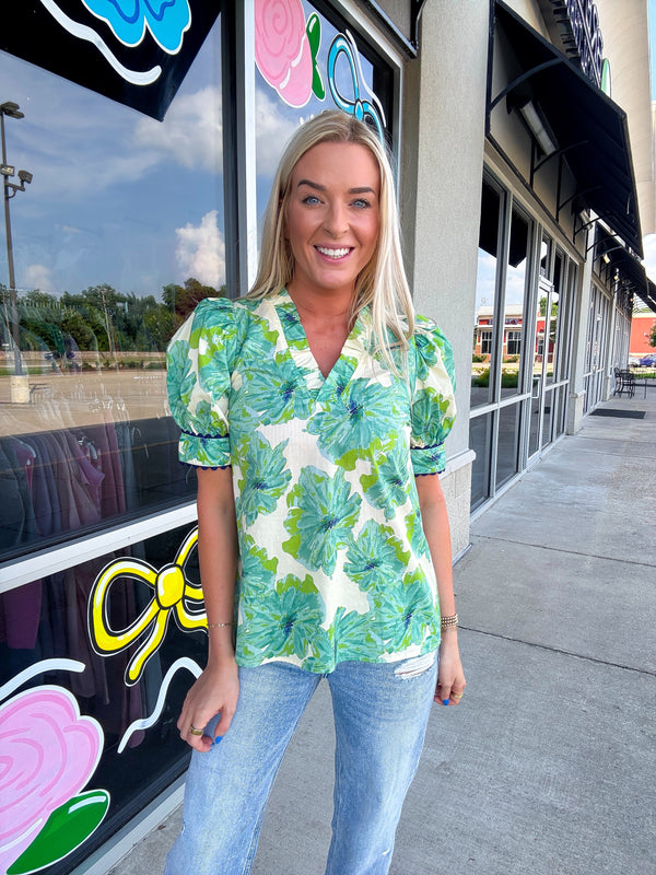 Floral Mint Top