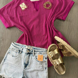 Ribbed Top Purple Magenta