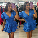 Poplin Tired Mini Dress Romper