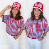Sugar Rush Stripe Top | Red and Blue