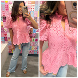 All Eyes on You Eyelet Top