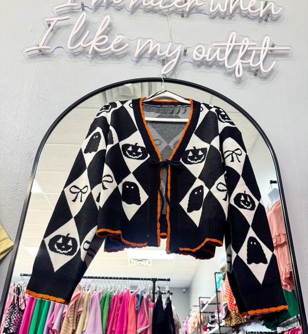 Sweet and Spooky Halloween Tie Sweater