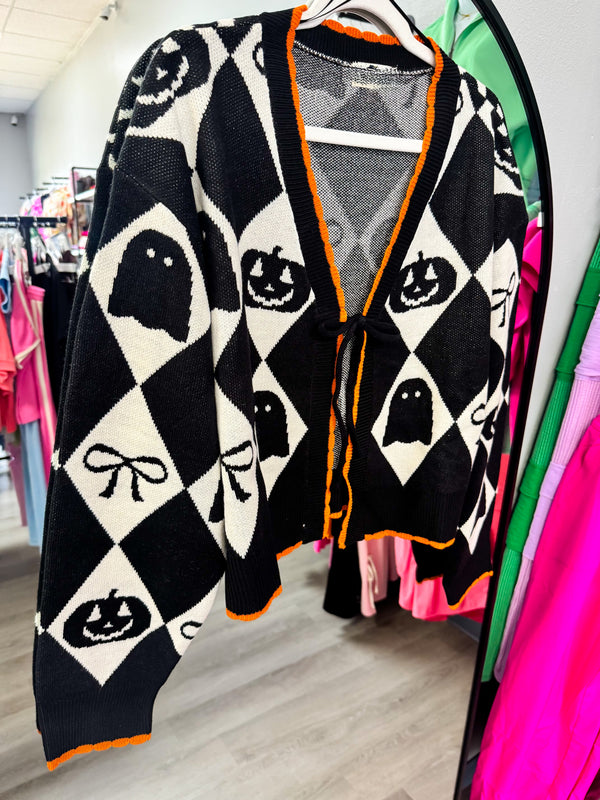 Sweet and Spooky Halloween Tie Sweater