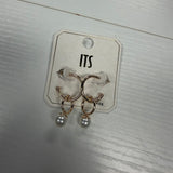 Pearl Gold Hoop Loop Earrings