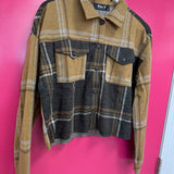 Brown and Black Cropped Shacket
