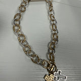 Gold and Silver Toggle Cross Necklace