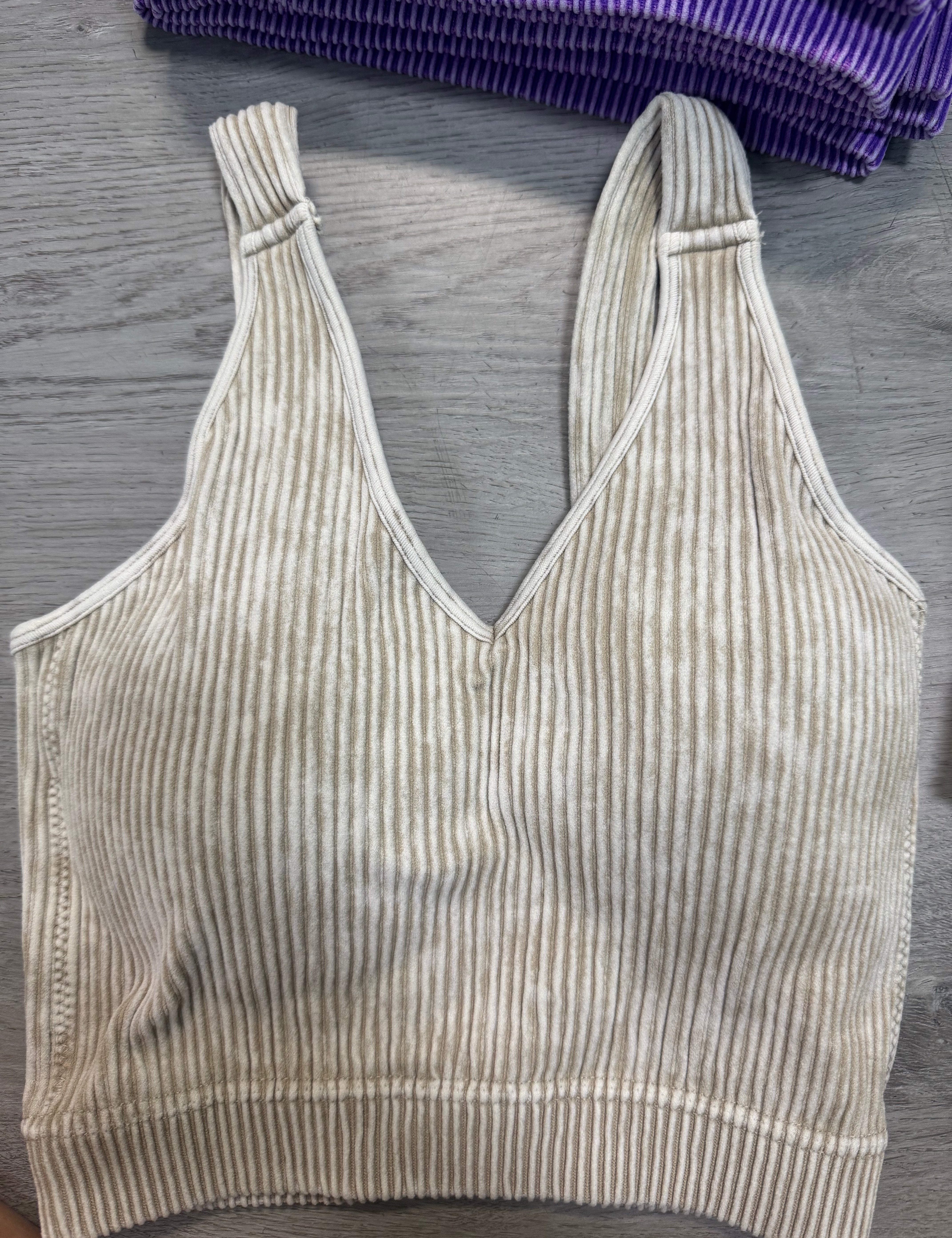 BEST SELLER Ribbed Padded Crop Seamless Tank