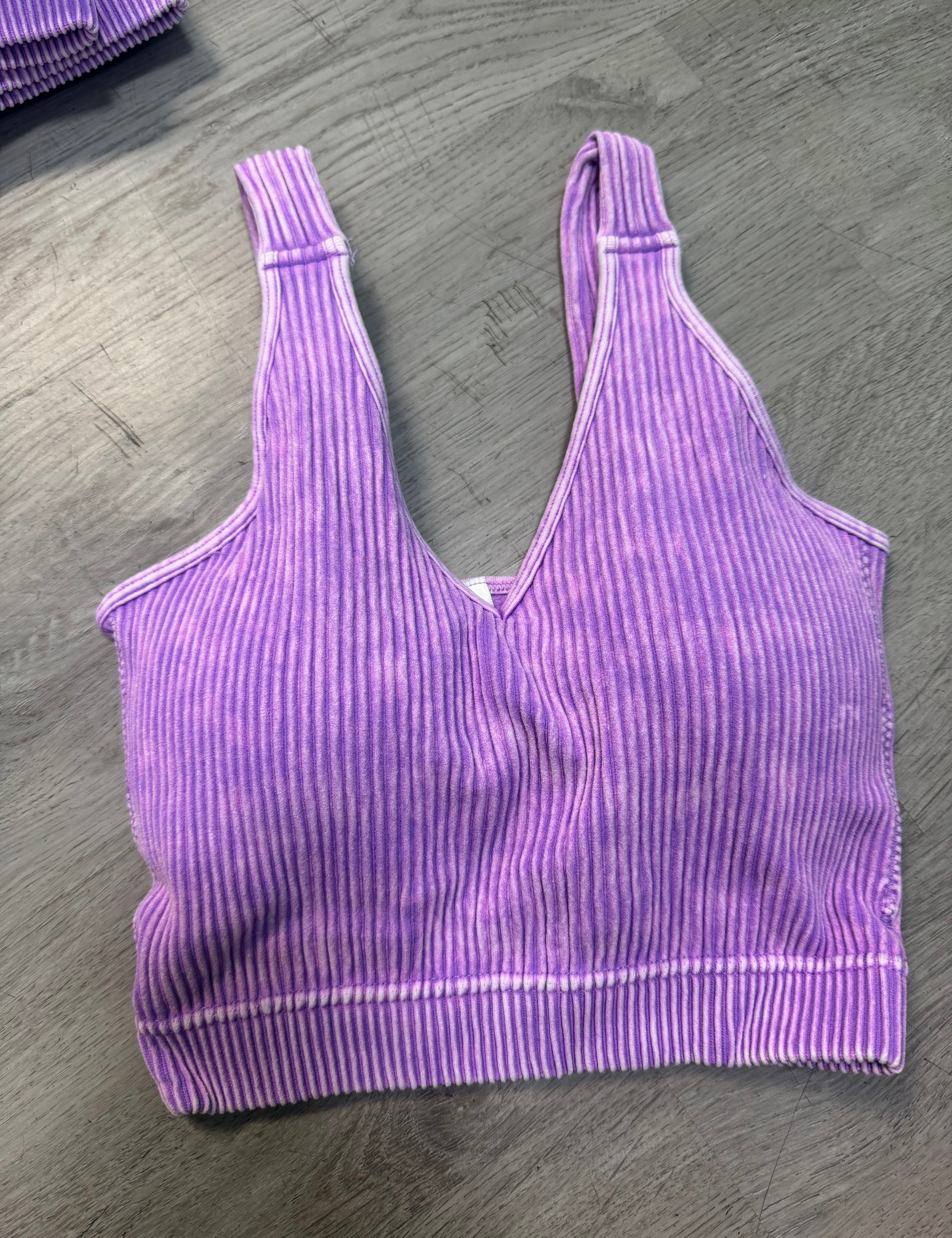 BEST SELLER Ribbed Padded Crop Seamless Tank