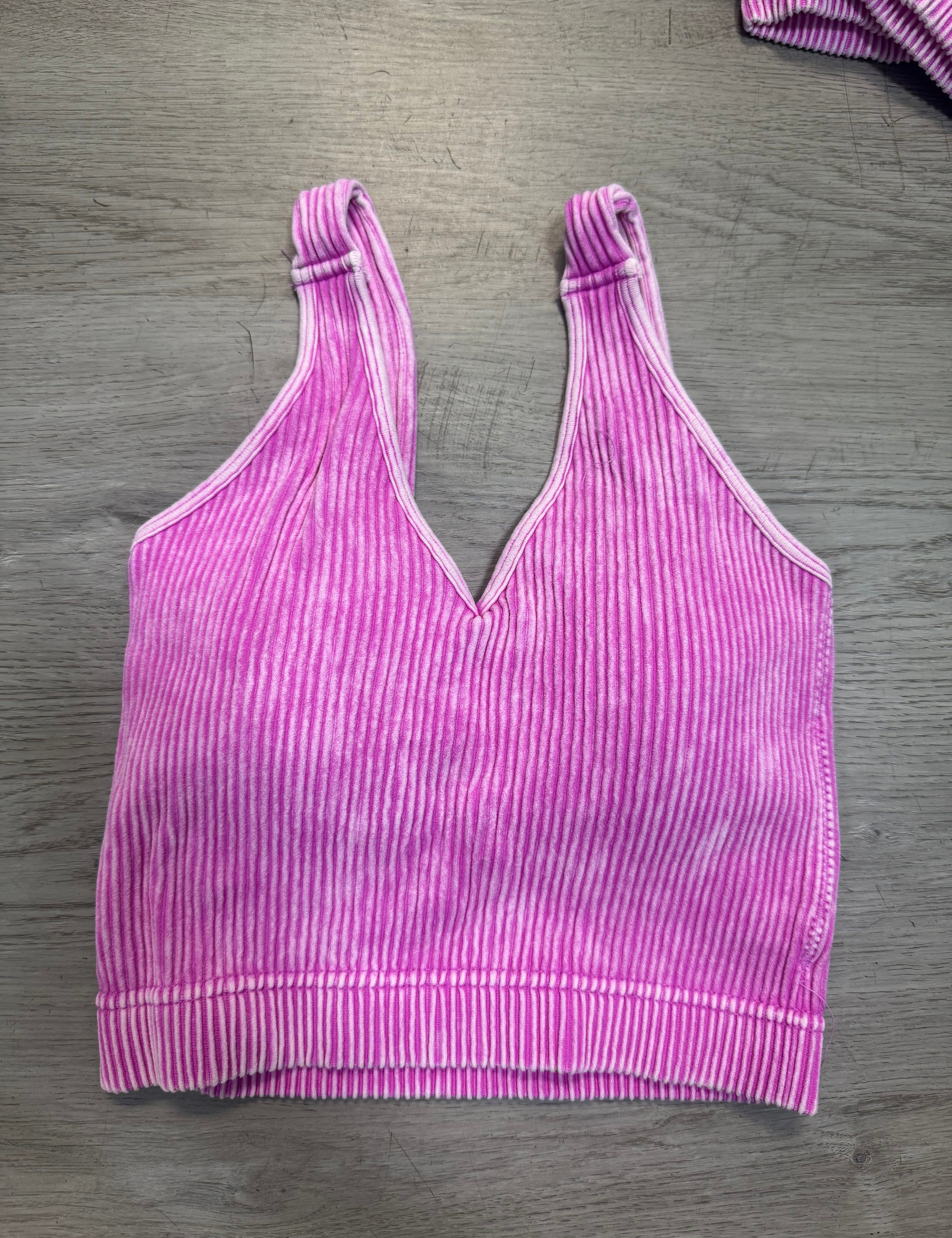 BEST SELLER Ribbed Padded Crop Seamless Tank