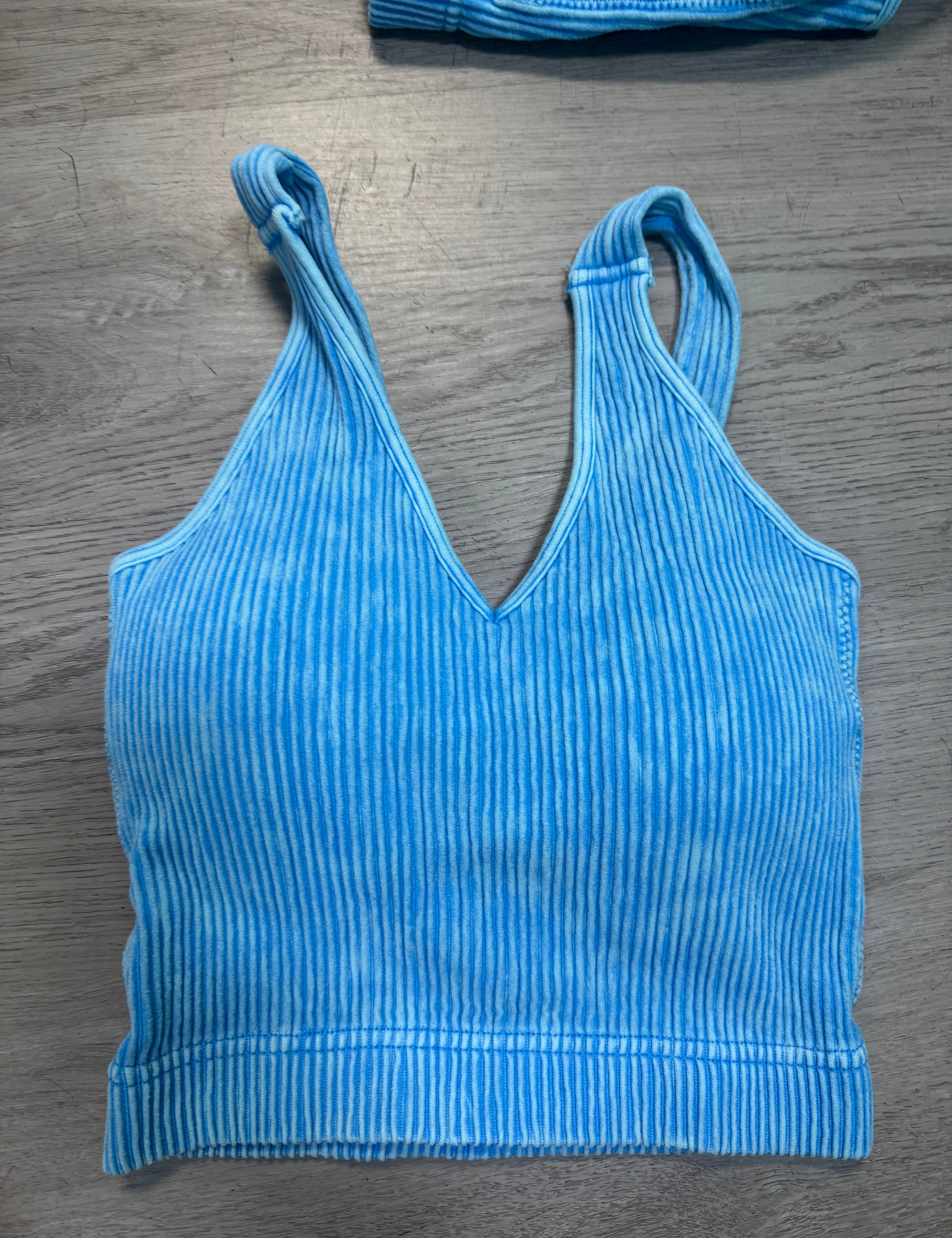 BEST SELLER Ribbed Padded Crop Seamless Tank
