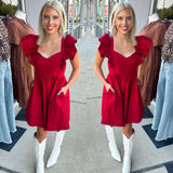 Gameday Beauty Bow Tie Back Mini Dress