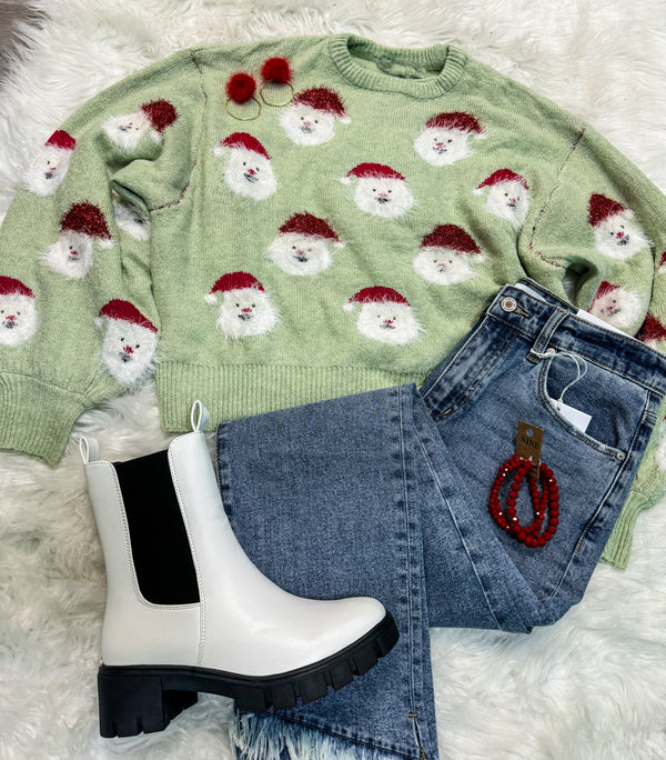 Santa Claus Lane Sweater - Mint