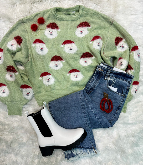 Santa Claus Lane Sweater - Mint