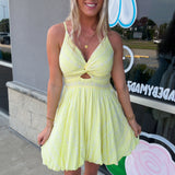 Makes Me Smile Yellow Eyelet Bubble Dress