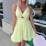 Makes Me Smile Yellow Eyelet Bubble Dress