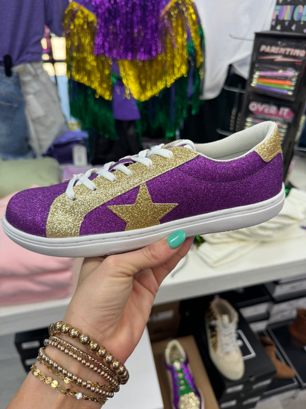 Purple Gold Louisiana Mardi Gras Sneakers