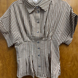Stripe Pleated Top