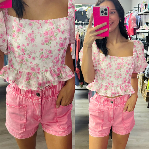 Spring Dreaming Floral Tie Back Top