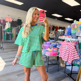 Sunny Side Contrast Drawstring Wasitband Shorts | SHORTS ONLY