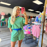 Sunny Side Contrast Drawstring Wasitband Shorts | SHORTS ONLY