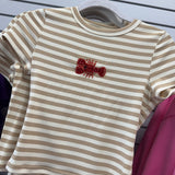 Crawfish Striped Baby Tee | Tan