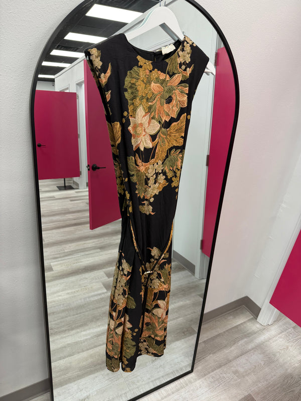 Floral Elegance Midi | Black