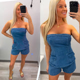 Downtown Darling Denim Romper